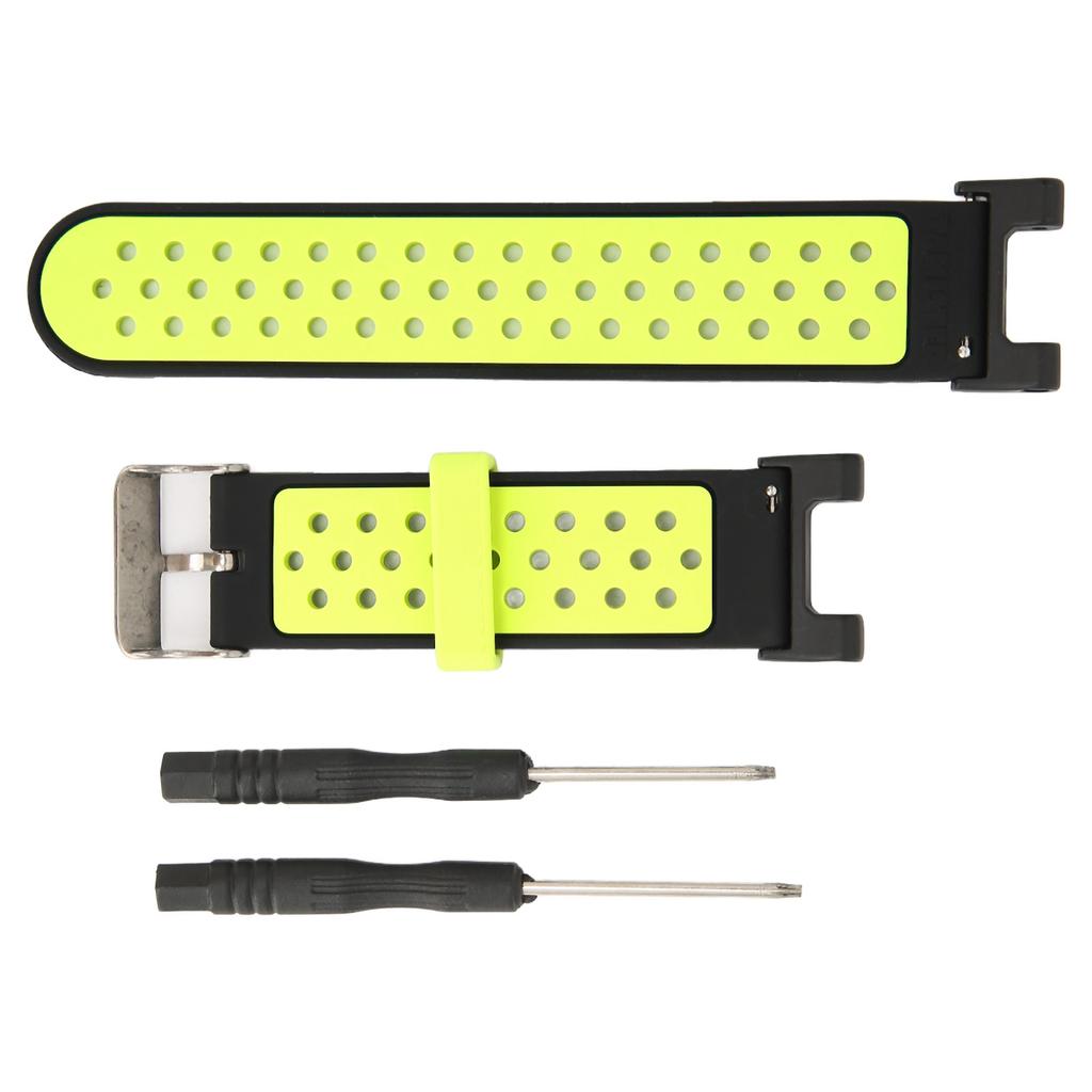 Vented Pin Buckle Bracelet Silicone Watchband with Screwdriver for Amazfit TRex TRex Pro Watch(Black Green )