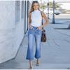 Loose Wide Leg Straight Jeans Washed Denim Nine Points Pants for Women Comfortable Fit 2025 Spring New Style Independent Female Jean