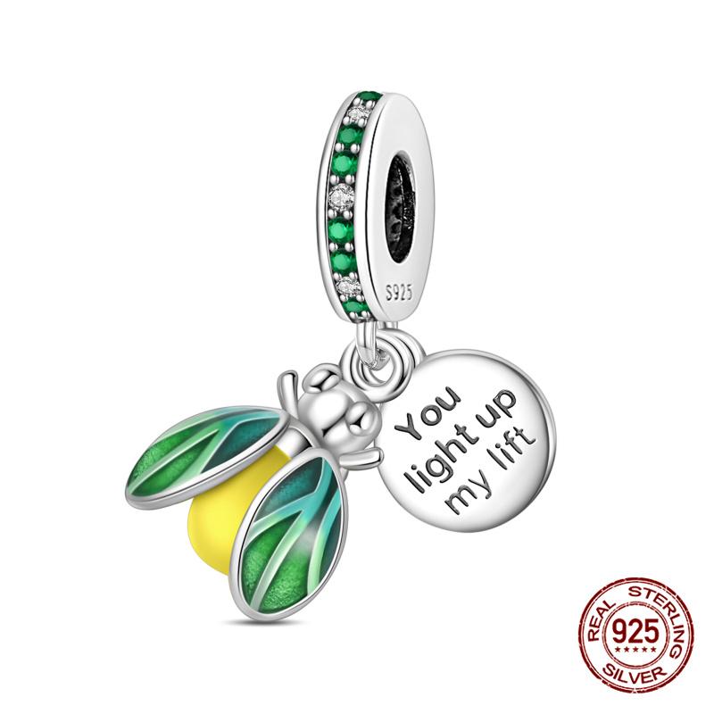 Original Charms Copper Luminous Chameleon Charms Beads Fits 3Mm Original Bracelet For Women Diy Fine Jewelry Gifts