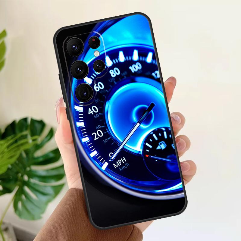Cool Retro Speedometer Soft Case For Samsung Galaxy S21 S22 S23 S24 S25 Ultra S9 S10 Plus S20 FE S24 FE Phone Cover
