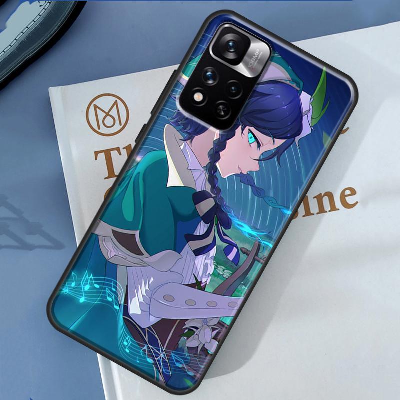 Чехол Genshin Impact Венти для Xiaomi Redmi Note 13 12 11 9 10 14 Pro 9S 10S 11S 12S Redmi 14C 10C 12C 13C