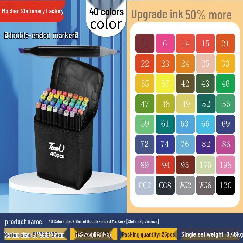 Набор двухсторонних быстросохнущих черных маркеров и акварельных ручек для детей