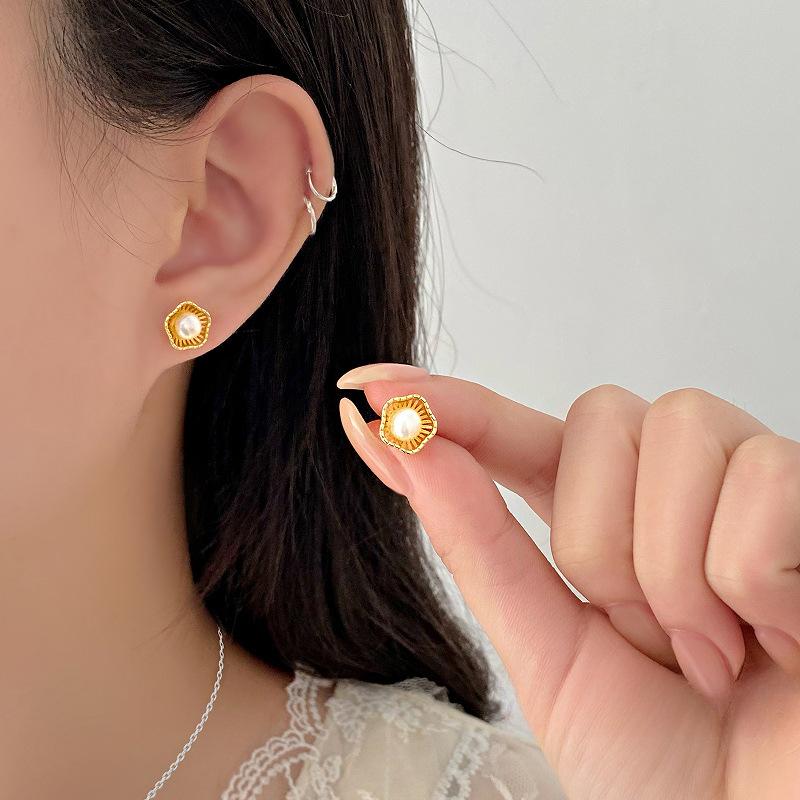 Серьги с жемчугом Sweet Flowers для женщин, легкие, роскошные, высокого класса, серьги Girl-Sense