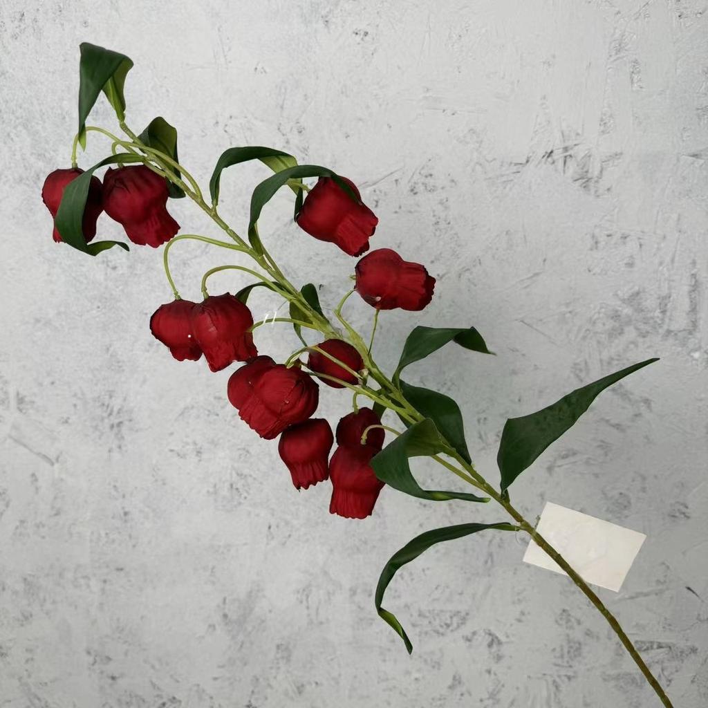 1 шт. Искусственный цветок Лилия долины Музыка ветра Подвеска Ложный цветок Колокольчик Цветок орхидеи Ветка Декор для дома и улицы Цветы травы пампас