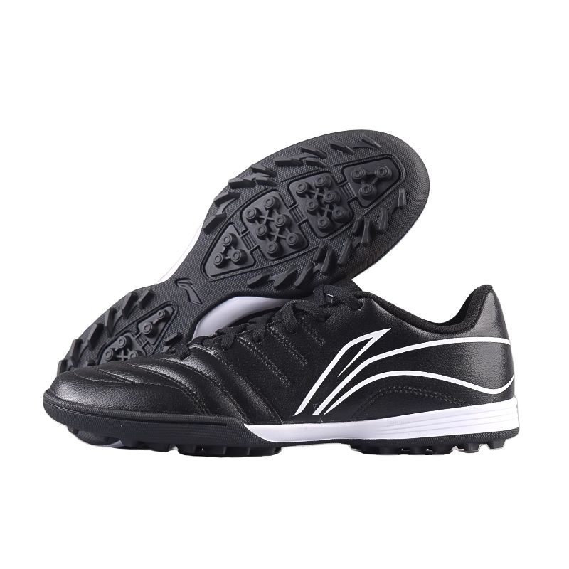 Li Ning TF Искусственный газон для поля с искусственным покрытием Амортизация Скольжение Устойчивость Покрытие Футбольные бутсы Мужские Черно-белые TSTU039-1