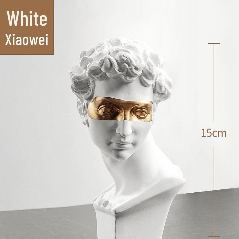 Black Gold David Resin Plaster Bust Ornament Art Kit