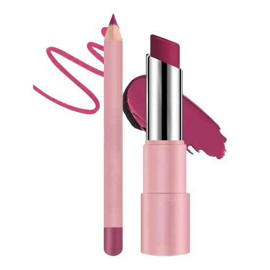 Набор бальзама для губ и карандаша для губ Стойкая водостойкая матовая помада Не скатывающаяся помада Многофункциональный усилитель блеска для губ