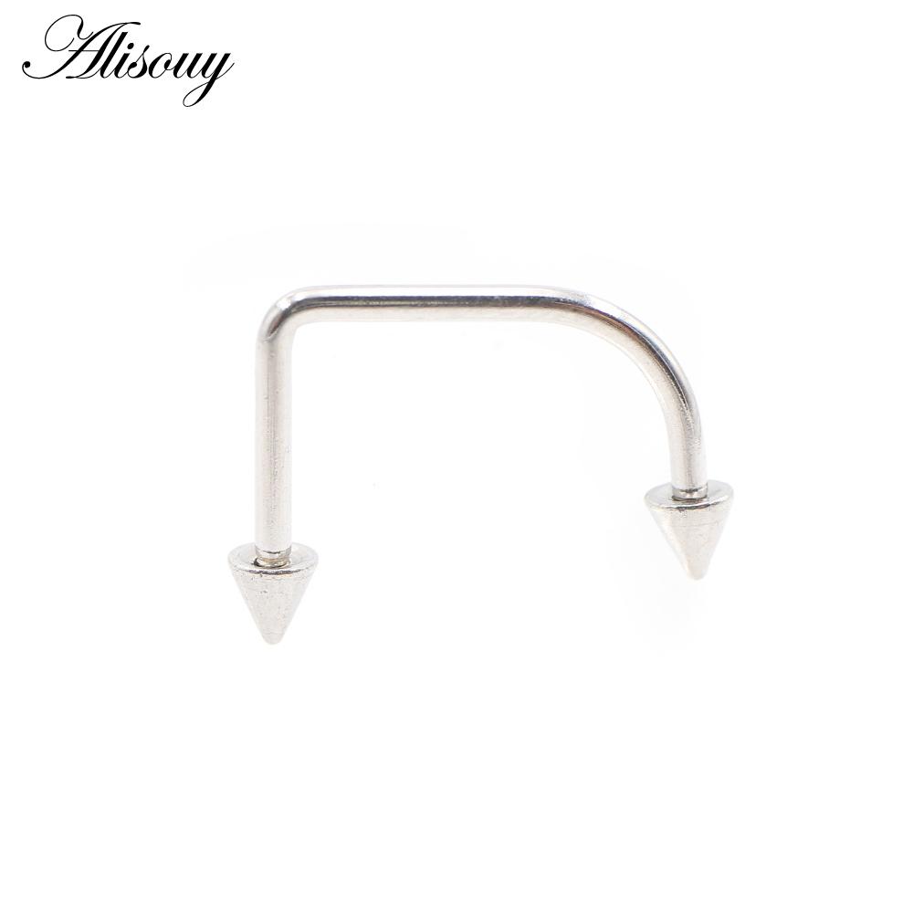 Alisouy 1PC U-образный шип конуса из нержавеющей стали подкова губа лабрет носовые кольца ухо уха серьги Daith Helix пирсинг украшения для тела