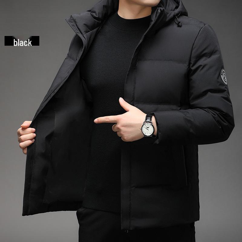 Пуховик мужской с капюшоном от известного бренда - Зимнее теплое пальто для всех возрастов