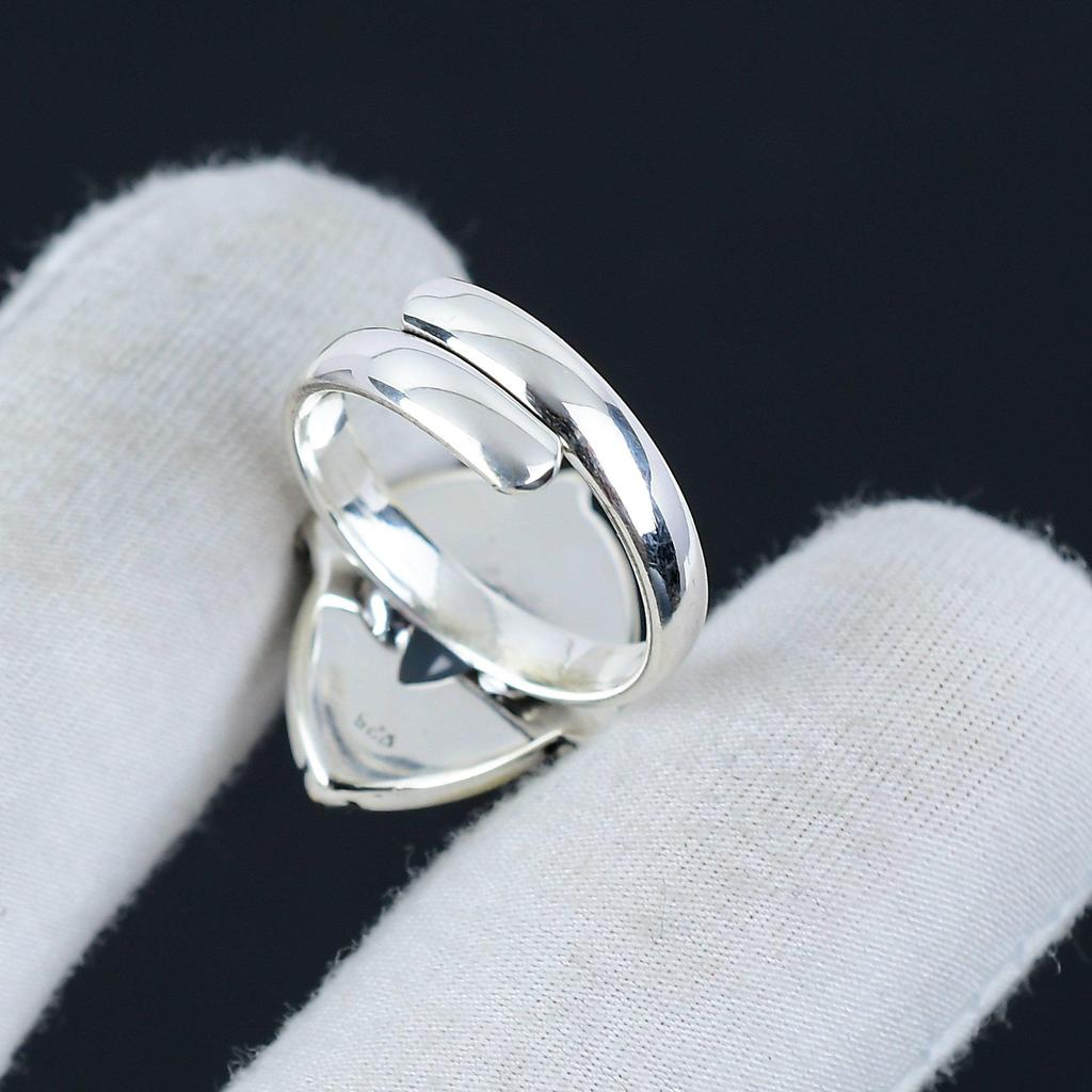 Кольцо Milky Opal, регулируемое, из стерлингового серебра 925 пробы — подходит для размеров США от 6 до 10 — украшения ручной работы в стиле бохо для женщин и мужчин, подарки на День святого Валентина