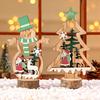 Christmas Wooden Snowman Christmas Tree Desktop Decoration Hollow Wooden Decoration Home Bar Dining Table Decoration Handicrafts