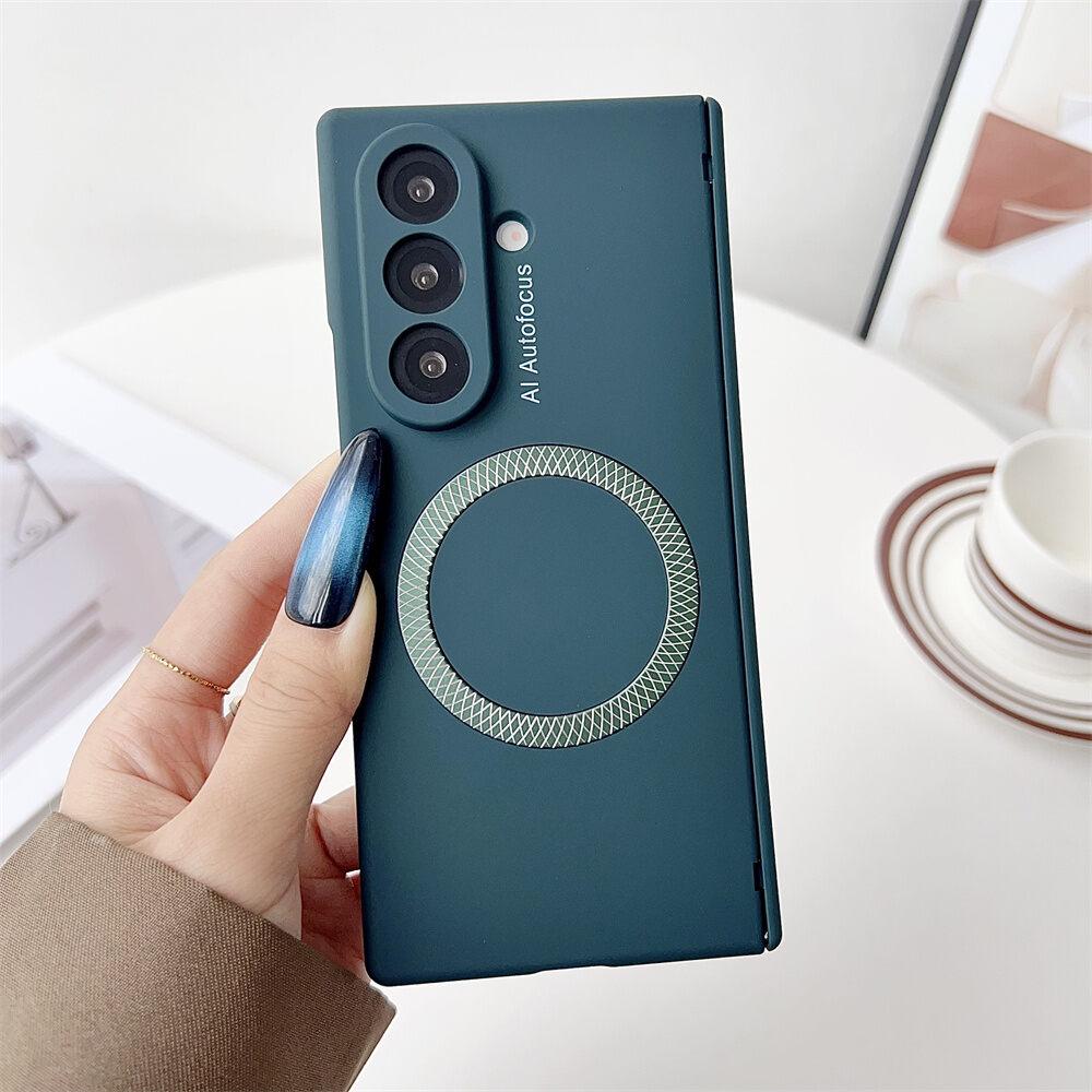 Чехол-книжка для Samsung Galaxy Z Fold7 Fold6 Fold5 Magsafe, с защитой шарнира и магнитной адсорбцией, противоударный жесткий чехол, бамперы для телефона