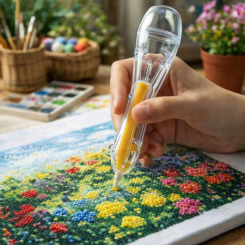 3D Pixel Puzzle Bead Positioning Pen Jam-Free with Bead Containers Fuse Beads Dispenser Educational Anti-slip Automatic Bead Pen