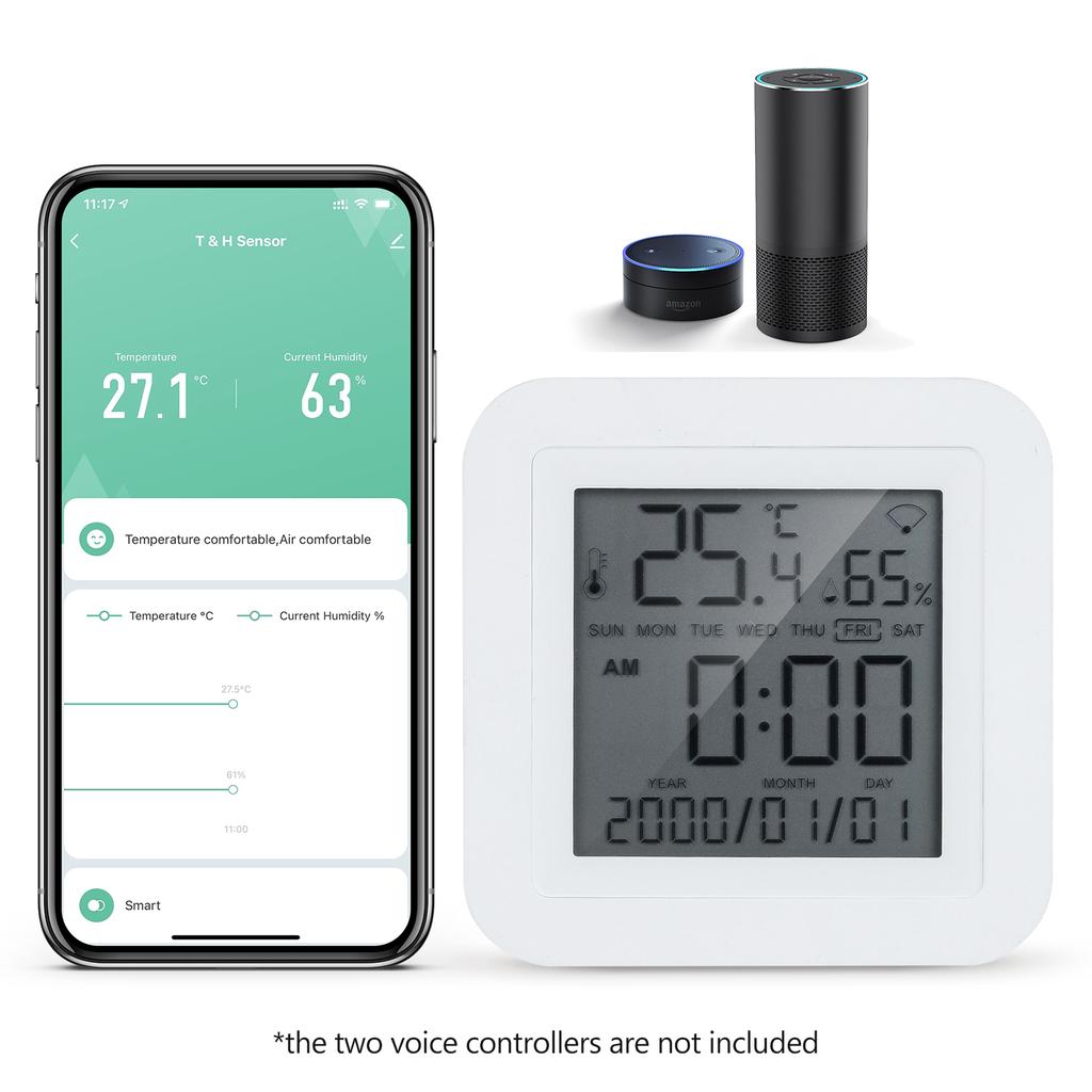 WIFI датчик температуры и влажности с ЖК-экраном ЖК-цифровой комнатный термометр-гигрометр