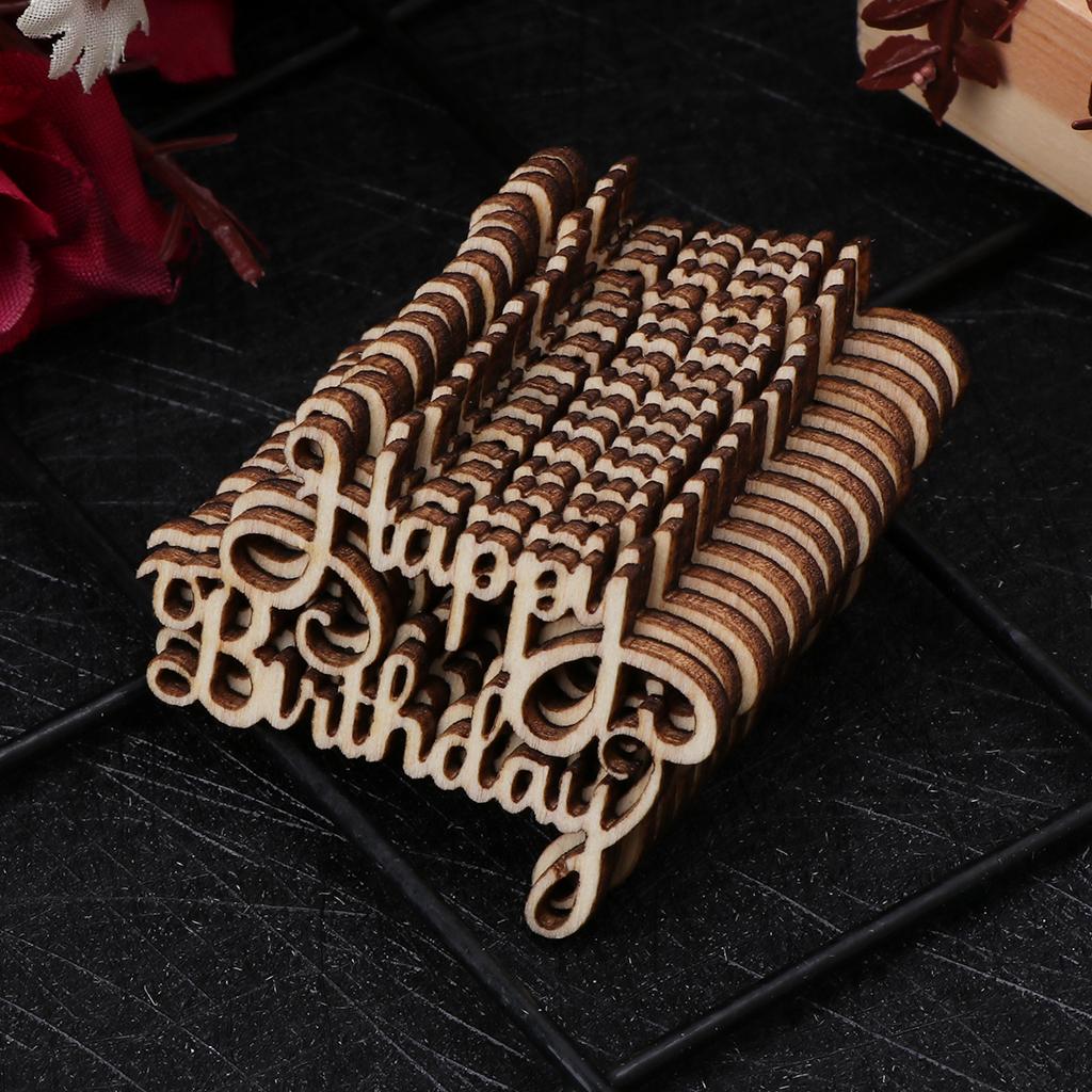 15 шт. Деревянная конфетти для стола Happy Bithday, винтажный деревенский декор для вечеринки