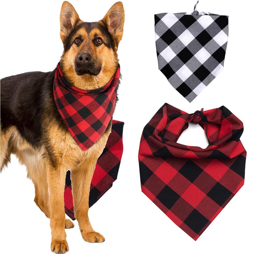 Black and White Check Pet Bandana: Dog & Cat Scarf Bib