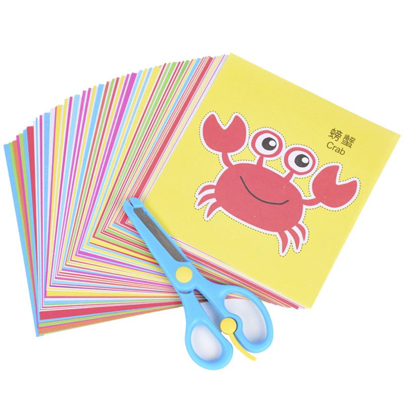 96 шт. Детские мультяшные DIY красочные игрушки для вырезания и складывания из бумаги, детское рукоделие, животные, поделки из бумаги, обучающие игрушки