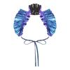 Women Halloween Gothic Costume Shrug Metallic Ruffle Renaissance Style Bolero High Neck Frill Shawl for Theme Party