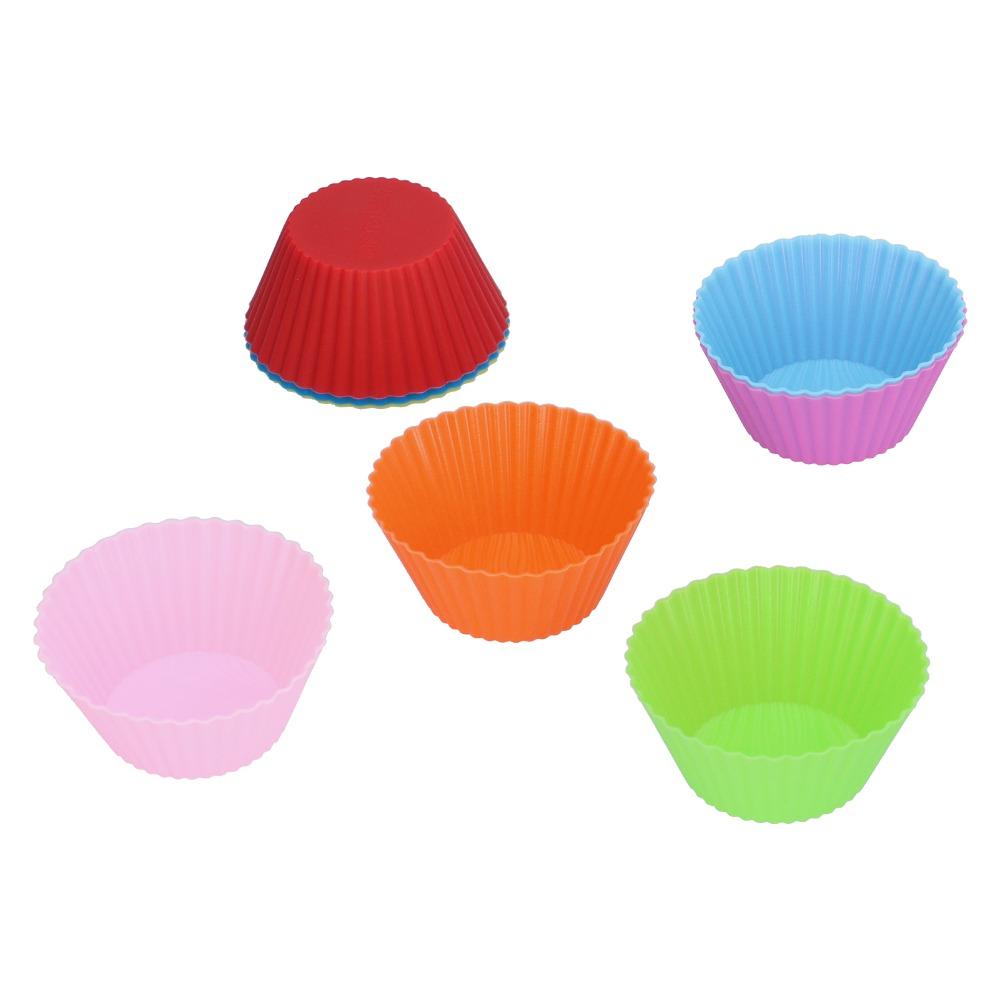 Food Grade Silicone Reusable Cupcake Liners Heat Resistant Muffin Pans Mousse Desserts