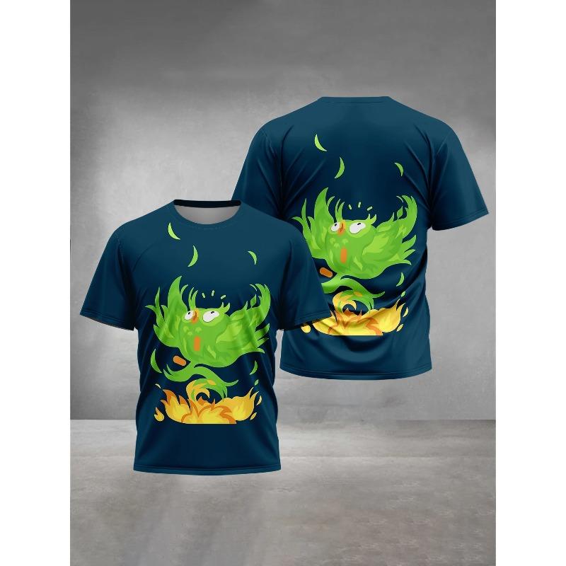 3D Printed Men's Clothing Men's Women's General Outdoor Clothing Suitable for Cartoon Duolingo Men's Comfortable T-Shirt Tops