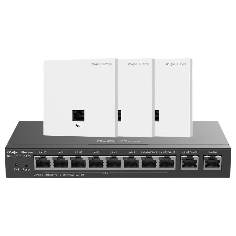 Система Wi-Fi 6 роутеров Ruijie Home для всего дома (Набор из 1+3 панелей) (Китайская версия)