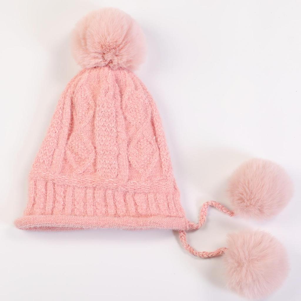 Женская милая осенне-зимняя плюшевая вязаная теплая шапка из мягкой шерсти синели