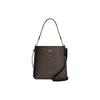 Mollie Classic Monogram Signature Сумка-ведро из покрытого холста с гладкой кожей Женские сумки Коричневый Черный CA561-IMAA8
