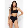 Черный комплект бикини с высокой талией и полыми ногами Tbess22bt0010
