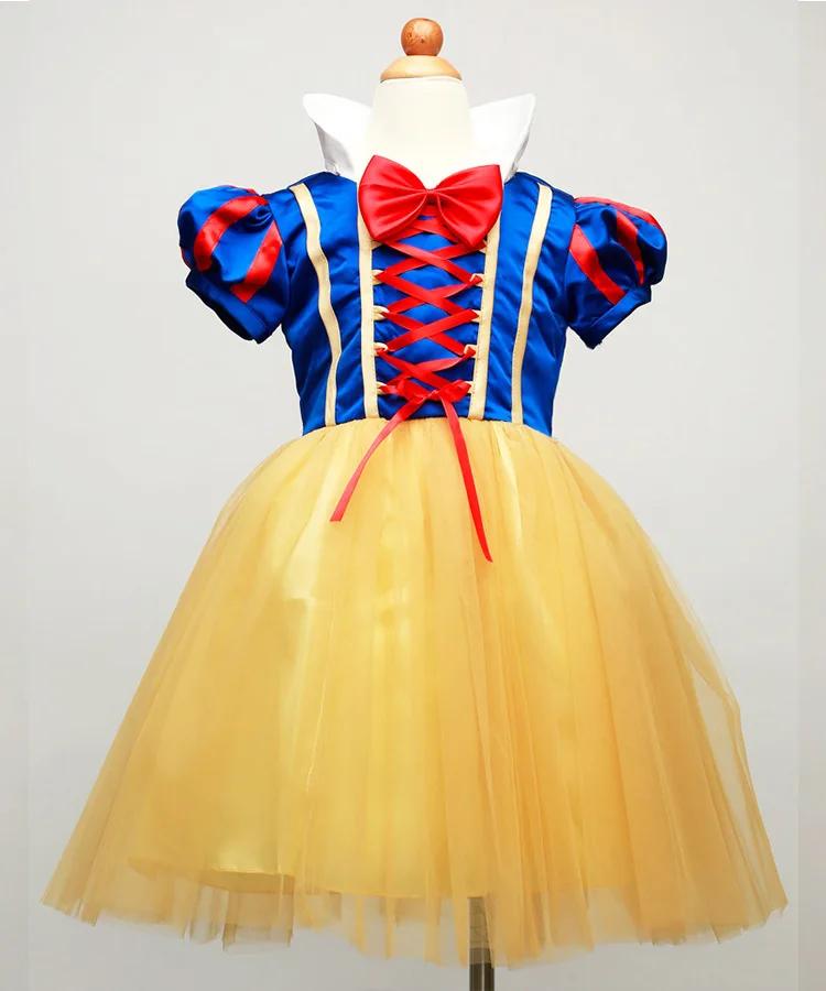 Halloween Girls Snow White Princess Dress Carnival Birthday Costume Party Clothes Dress+Headband+Cape 3PCS Outfits Girls Dresses