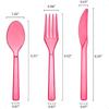 Party Essentials Hard Plastic Cutlery Combo Pack 51 Pieces 17 Place Settings Neon Pink N245129