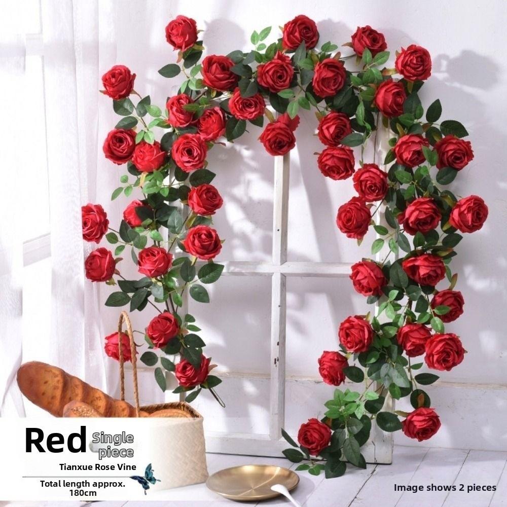 1.8m Hanging Flowers Rattan 10 Colors Fake Plants Leaves Home Decoration