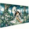 Enchanted Harmony In a Magical Woodland DIY Full Diamond Painting Tiger Unicorn Beauty Woman Diamond Mosaic Jewelry Cross Stitch