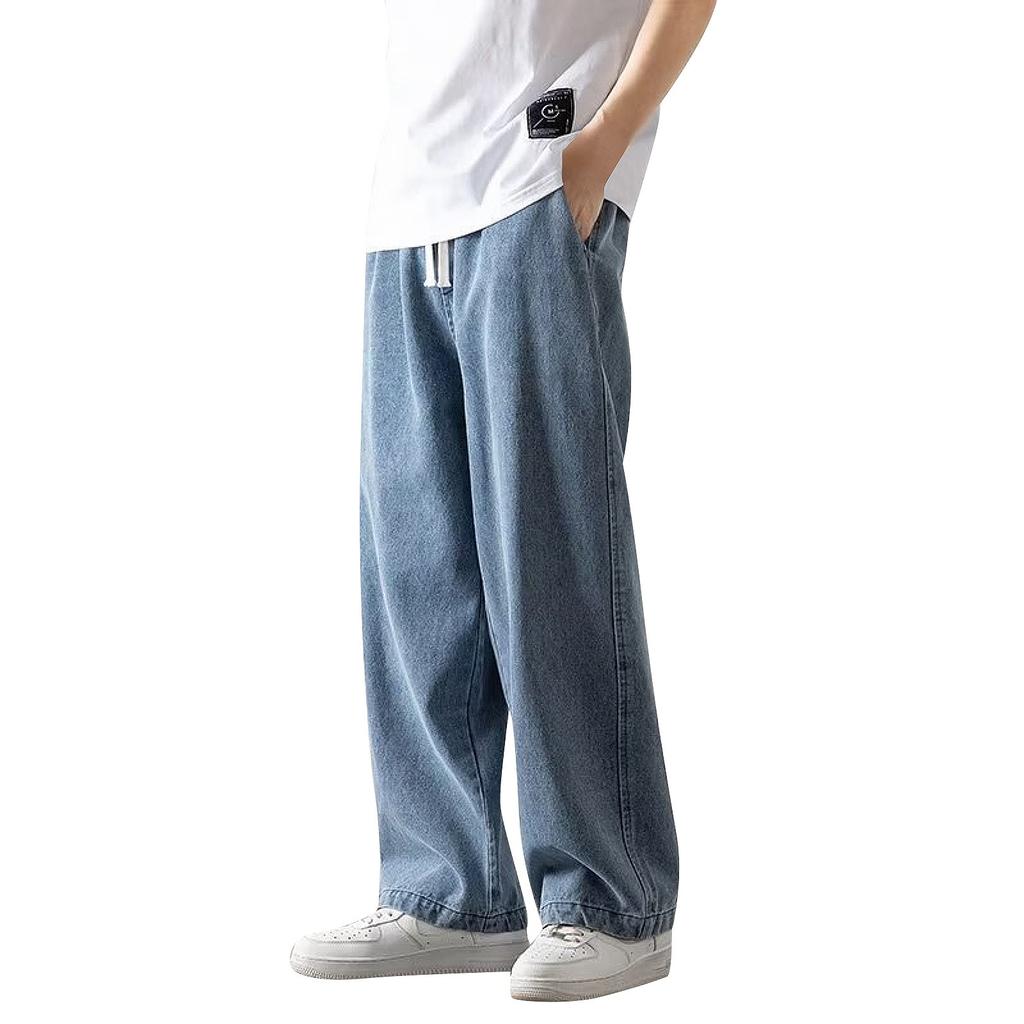 Men's Straight Jeans Loose Wide Leg Trousers
