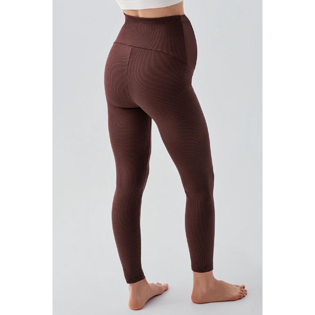 Гибкие колготки для беременных с регулируемой высокой талией в рубчик F03