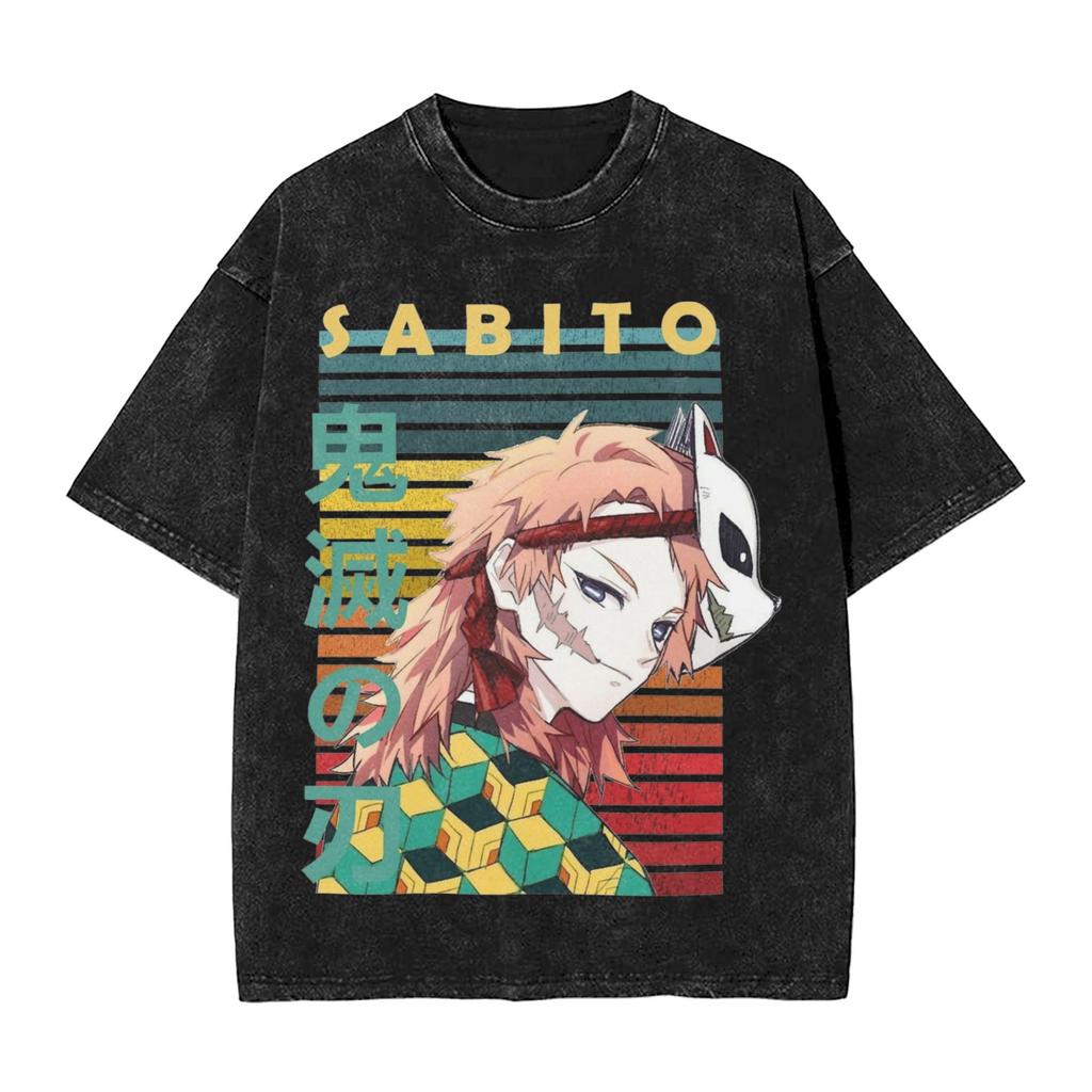 Demon Slayer Tokito Muichiro Mist Breathing Printed Tshirt Mens and Womens Washed Tshirt High Quality Vintage Cotton Tshirt