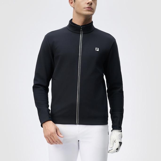 Fila Повседневная простая удобная куртка с воротником-стойкой серии Golf для работы на молнии с длинным рукавом Мужские куртки Легендарно-синий A11M445501F-NV