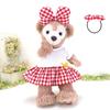 Cushu Cush Duffy Shellie May Made In Japan Stuffed Animal Goods Costume Clothes Dress Up Red Gingham Check Cute White Dress Head Ribbon CDS400S