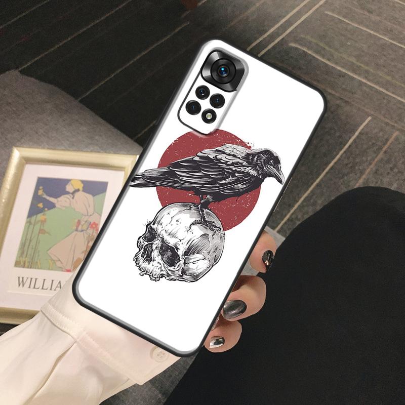 Crow Raven Dark Skull Funda For Xiaomi Redmi Note 14 Pro 9 10 11 12 13 Pro 10S 11S 12S Redmi 13C 10C 12C 14C Case