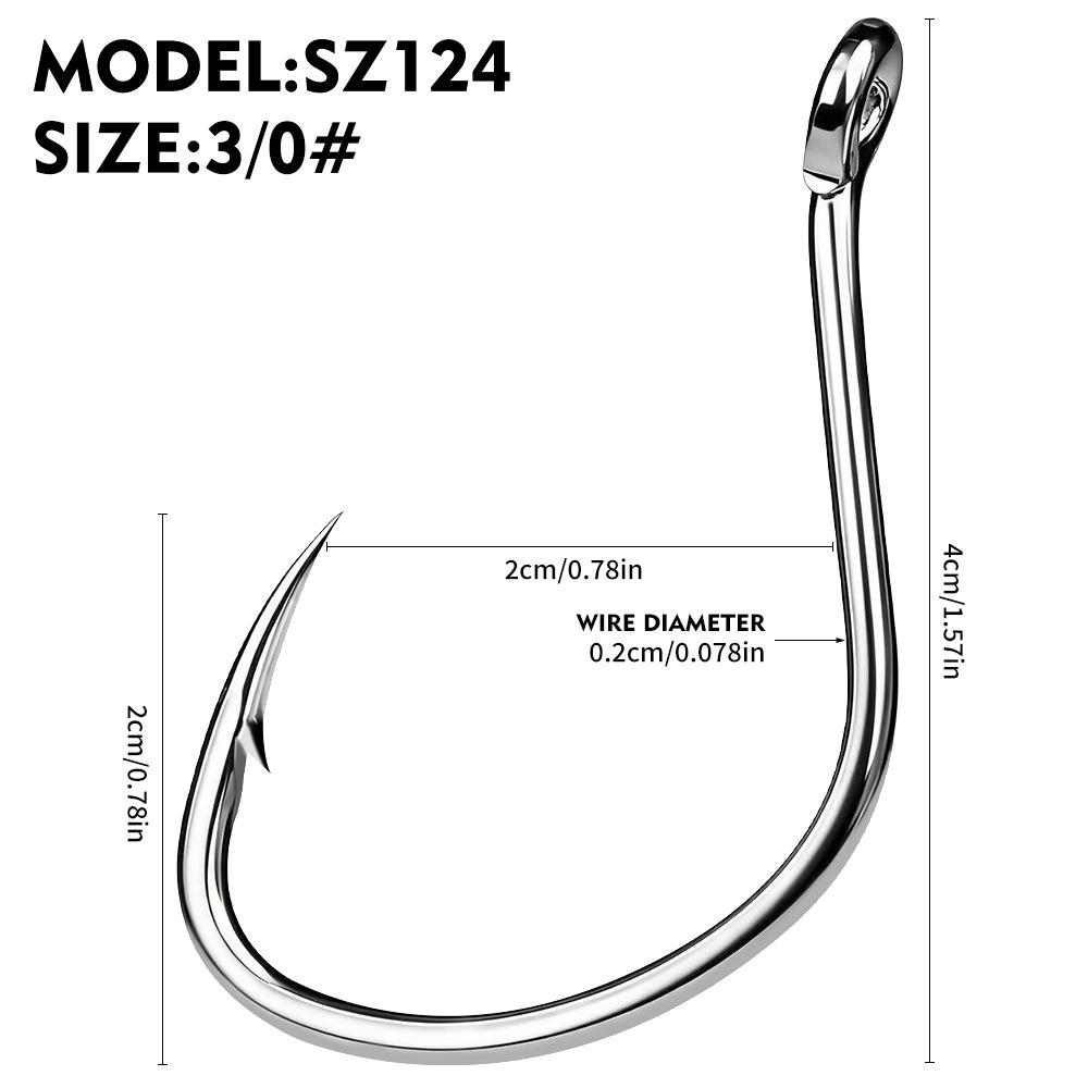High Quality 20 Pcs Per Box 1# 2/0# 5/0# Corrosion Resistant High Carbon Steel Barbed Offset Jig Single Hooks Snapper