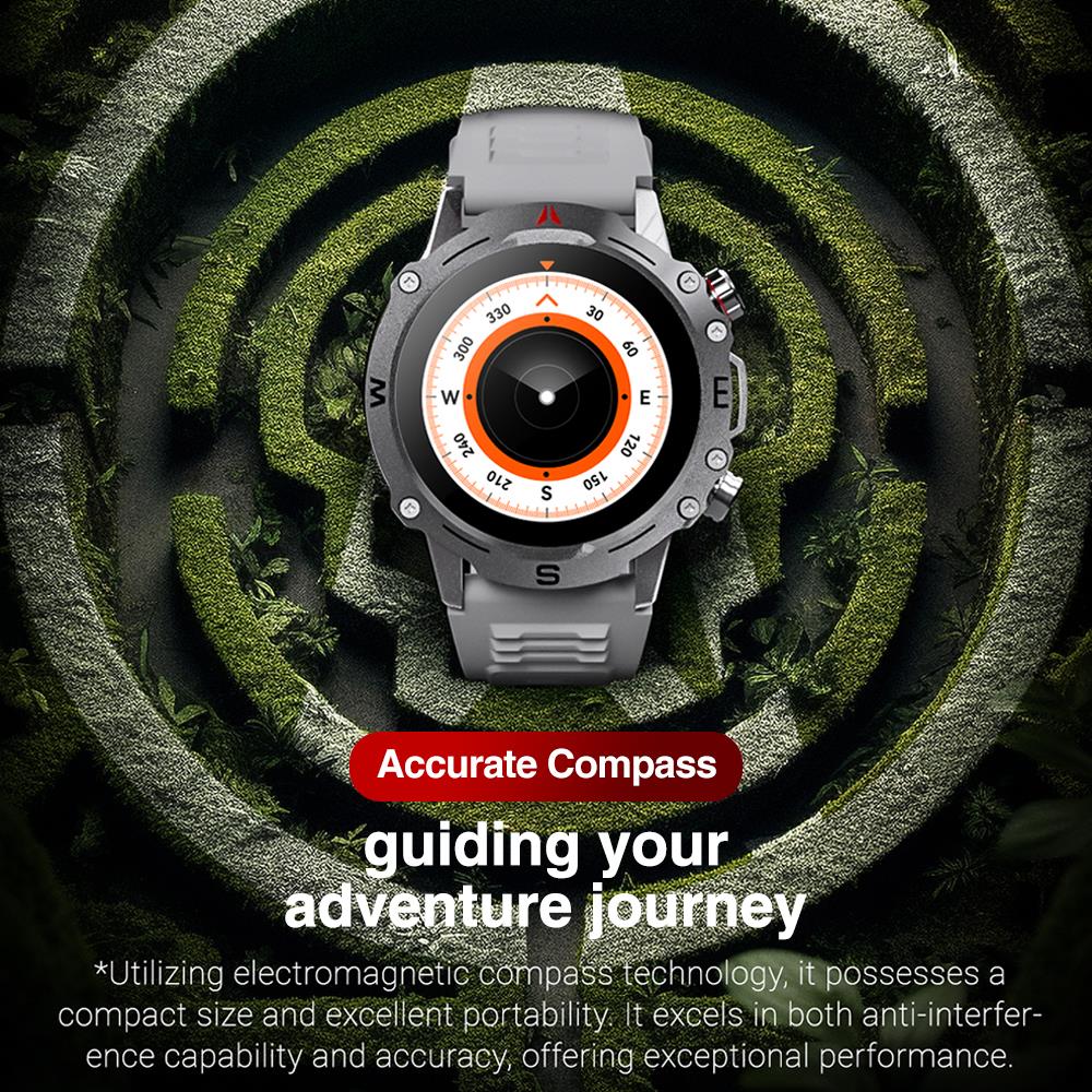 1,5-дюймовые мужские спортивные смарт-часы с синим зубом, компас, IP68, водонепроницаемый браслет с ЭКГ и функцией NFC