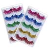 2 Box Exaggerate Colored False Eyelashes Lashes Extension 3D Curled Lashes Shiny Eyelashes  Women