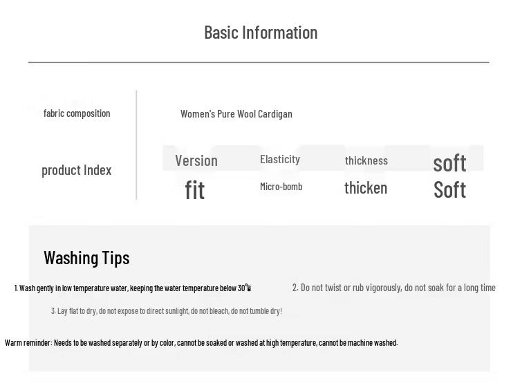 Hengyuanxiang Women's Pure Wool V-Neck Cardigan Sweater