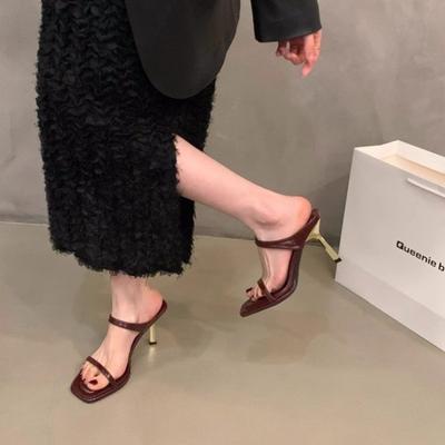 Мода 2024 Лето Новый Леопардовый Принт Дизайнерские Туфли На Высоком Каблуке Женские Босоножки На Высоком Каблуке Модные Женские Туфли На Высоком Каблуке С Небольшим Носом