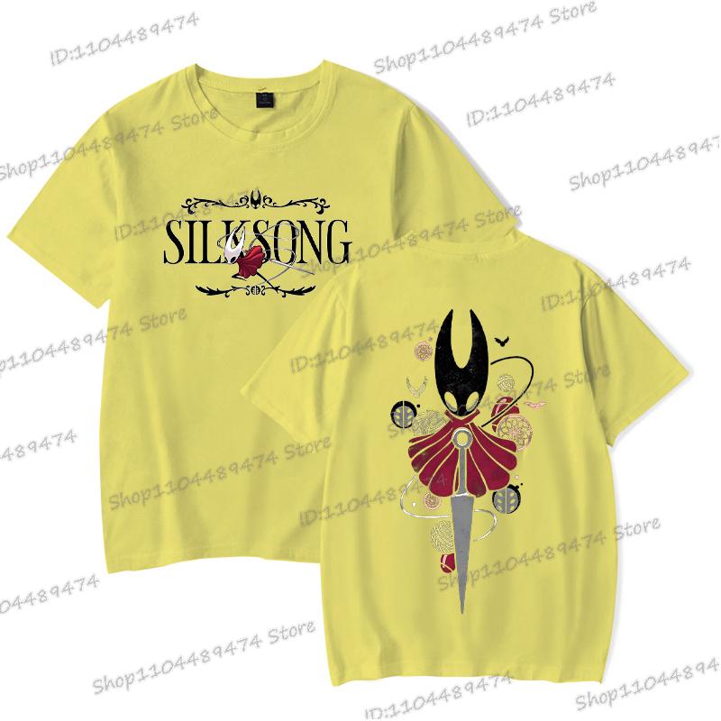 Hollow Knight Silksong Смешные Игровые Футболки Мужские Женские С Круглым Вырезом С Коротким Рукавом Y2K Топы Мультяшный Стиль Hollow Knight Унисекс Футболка
