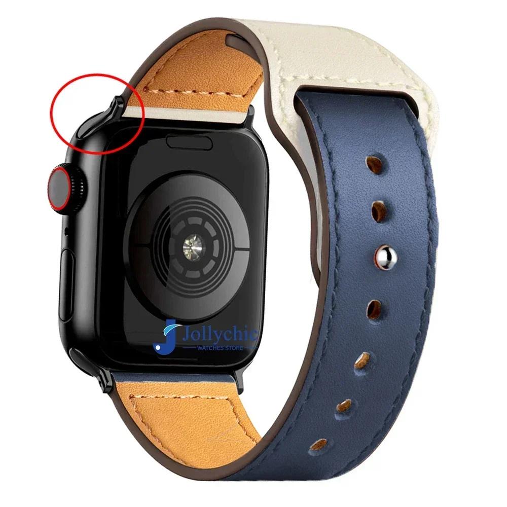 Ремешок из кожи для часов Apple Watch Band 44 мм 45 мм 41 мм 40 мм 42 мм 38 мм 49 мм 45 мм браслет Correa IWatch Series 8 Ultra 3 6 SE 7 ремешок