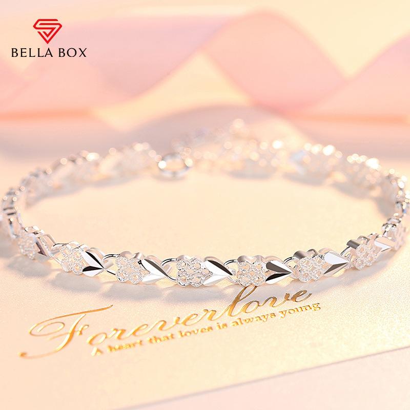 Новая творческая личность простой XO Браслет женский любовный клевер Позолоченный 925 серебряный корейский браслет Ювелирные изделия