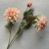Artificial 3 Head Dahlia Chrysanthemum Bouquet For Wedding Floral Home Decor