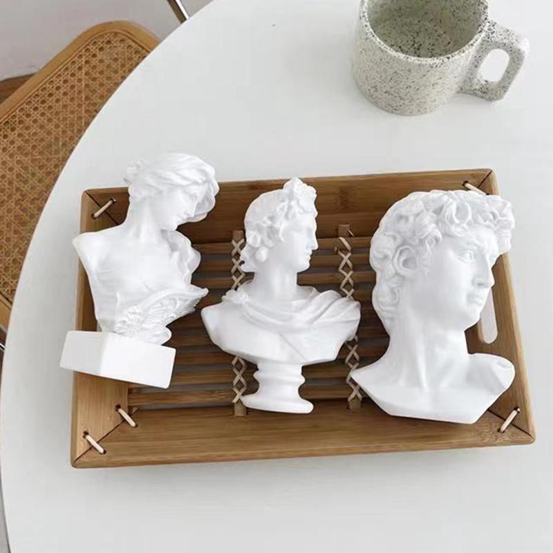 15см Голова статуи Давида Портреты Мини Гипс Микеланджело Украшение для дома Смола Искусство Ремесло Домашний декор Скульптура