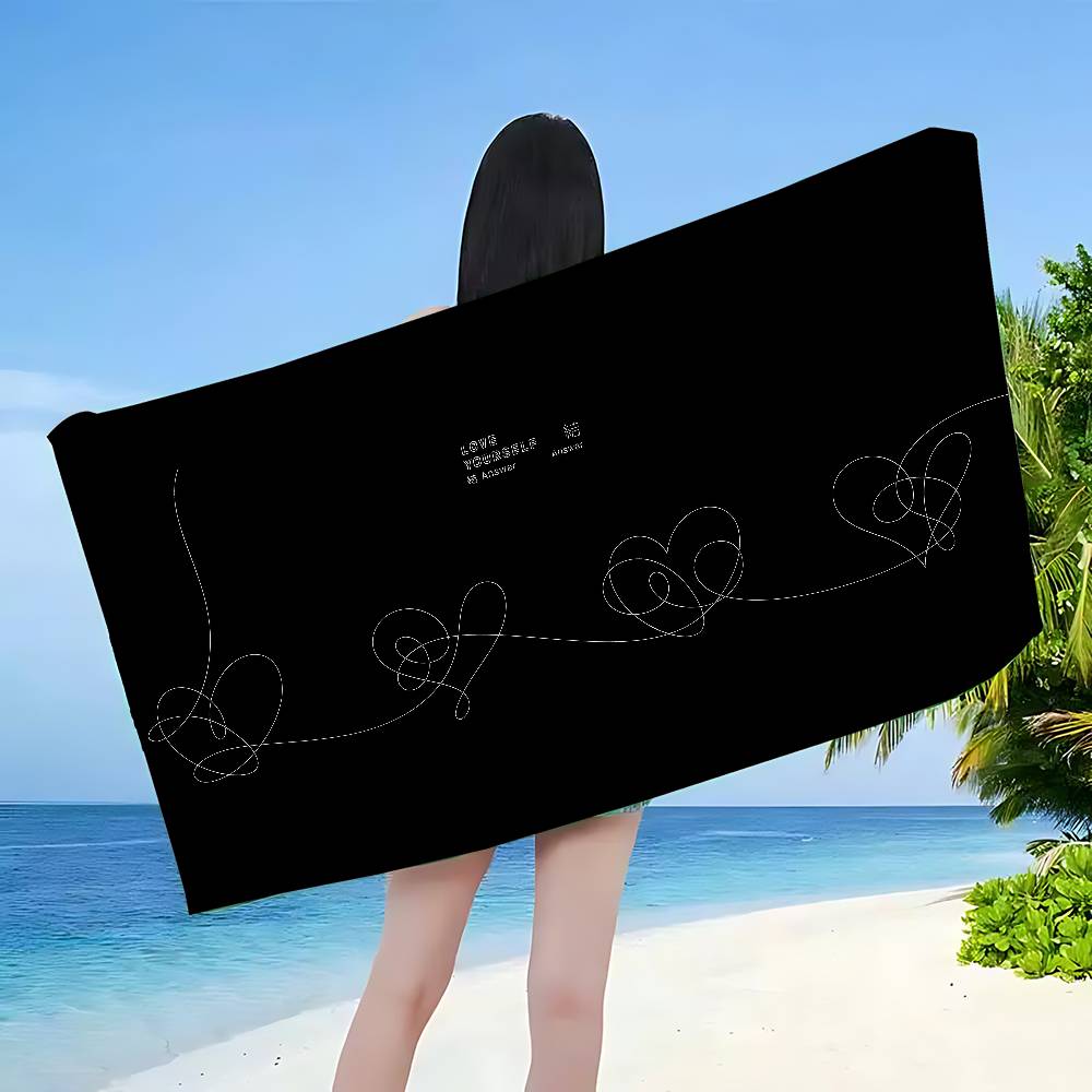 Love Yourself Flower Beach Towel Colorful Bath Towels for Girl Microfiber Quick Dry Sand Free Beach Yoga Spa Gym Pool
