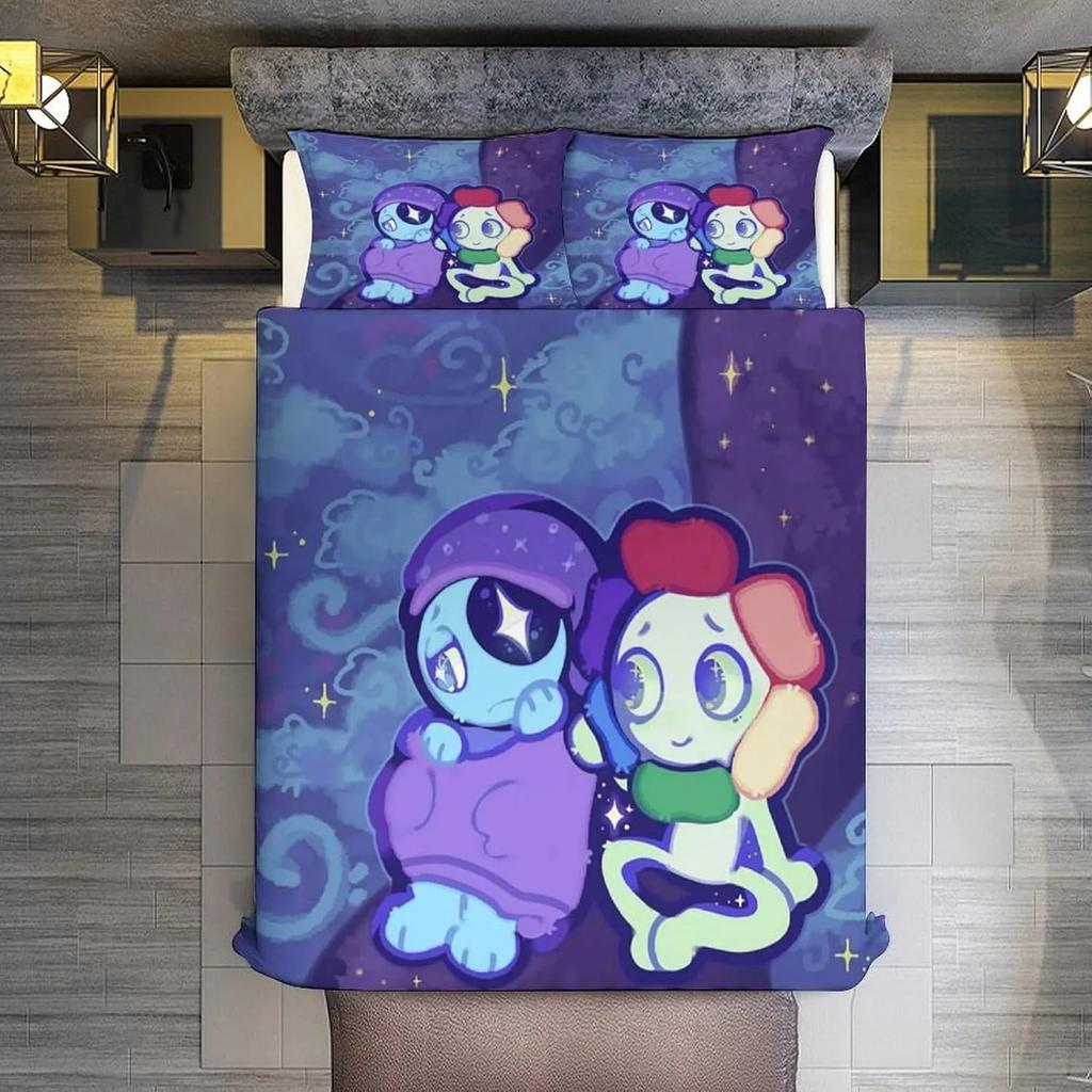 Игровой D-Dandy's World Постельный комплект Комплект пододеяльника с 3D-печатью с наволочками Подарок на день рождения для мальчика, подростка, ребенка Мягкое милое постельное белье